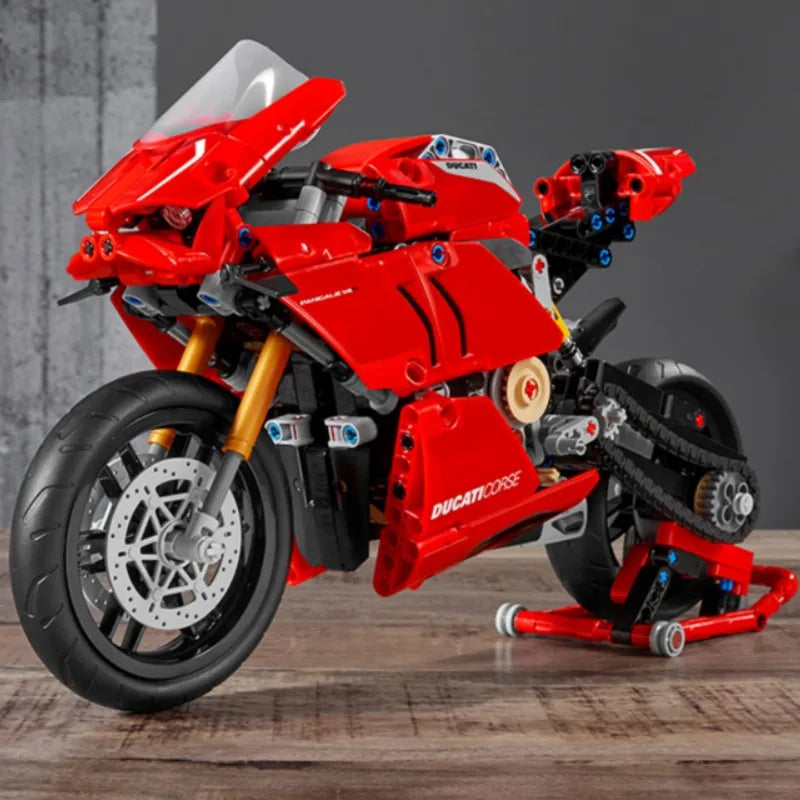 Constrói uma Moto Ducati MOC - Blocos de Construção, Montagem Difícil, Desafio de Montagem Constrói uma Moto Ducati MOC - Blocos de Construção, Montagem Difícil, Desafio de Montagem